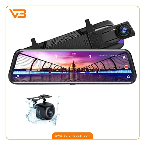 آینه مانیتور دار + دوربین دنده عقب Dash Cam مدل دید در شب_1