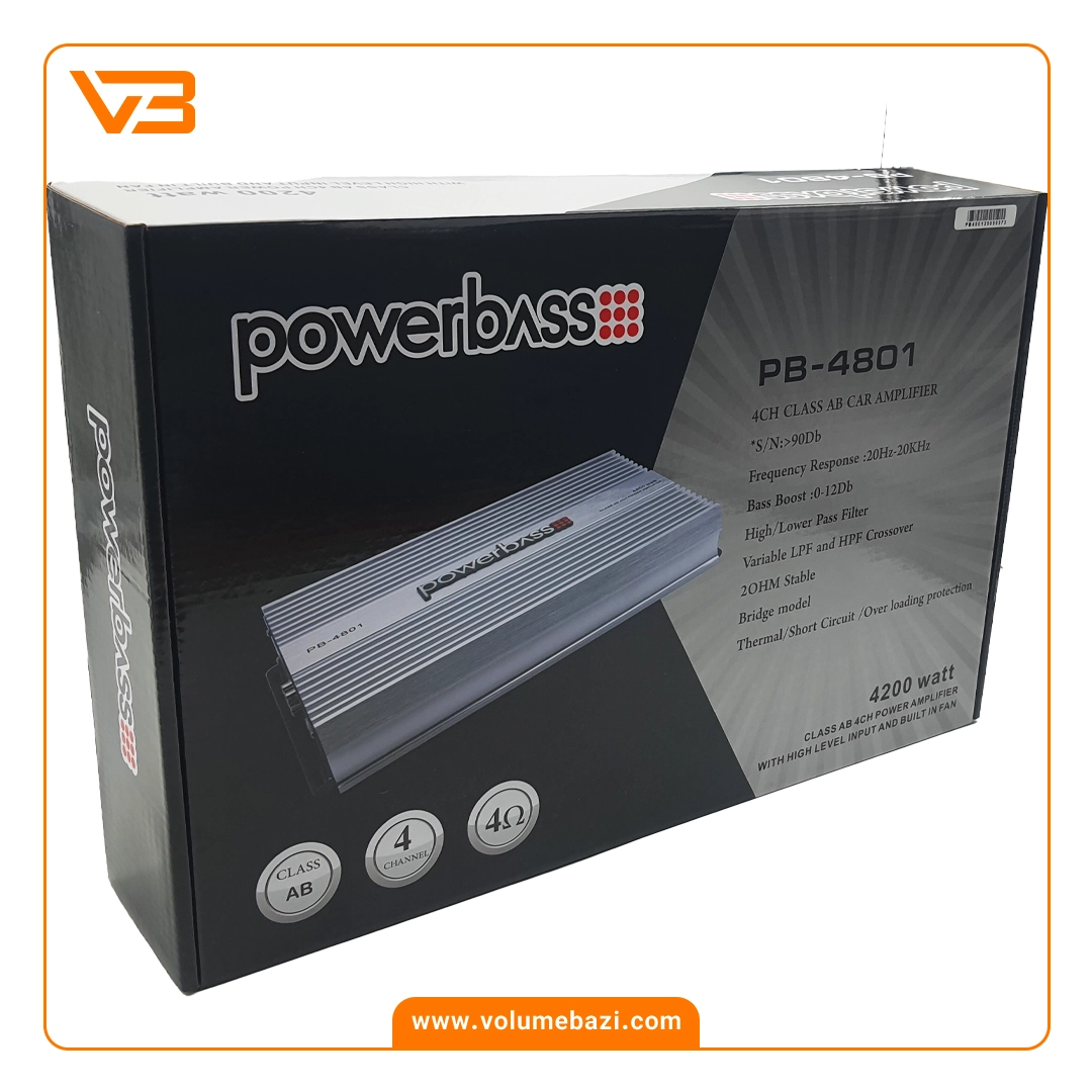 آمپلی فایر 4 کانال پاور بیس مدل PB-4801 4 آمپلی فایر 4 کانال پاور بیس مدل PB-4801_3